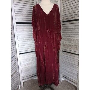 Sivana Fair Trade Kaftan Dress One Size 100% Cupro Flowy Adjustable Waist EUC